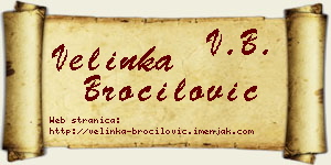Velinka Broćilović vizit kartica